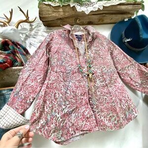Paisley floral Prairie/western vibe boho blouse iron free super practical